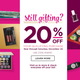 20% off qualifying purchases with code 404830